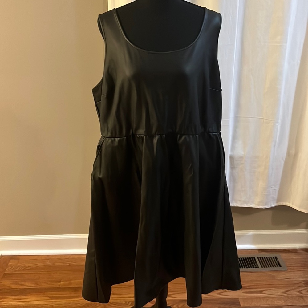 Plus Size Faux Leather Dress